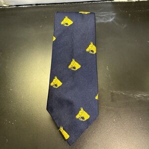 Vintage equestrian Men's Neck Tie Crimplene Terylene Great Britain Five Queens L